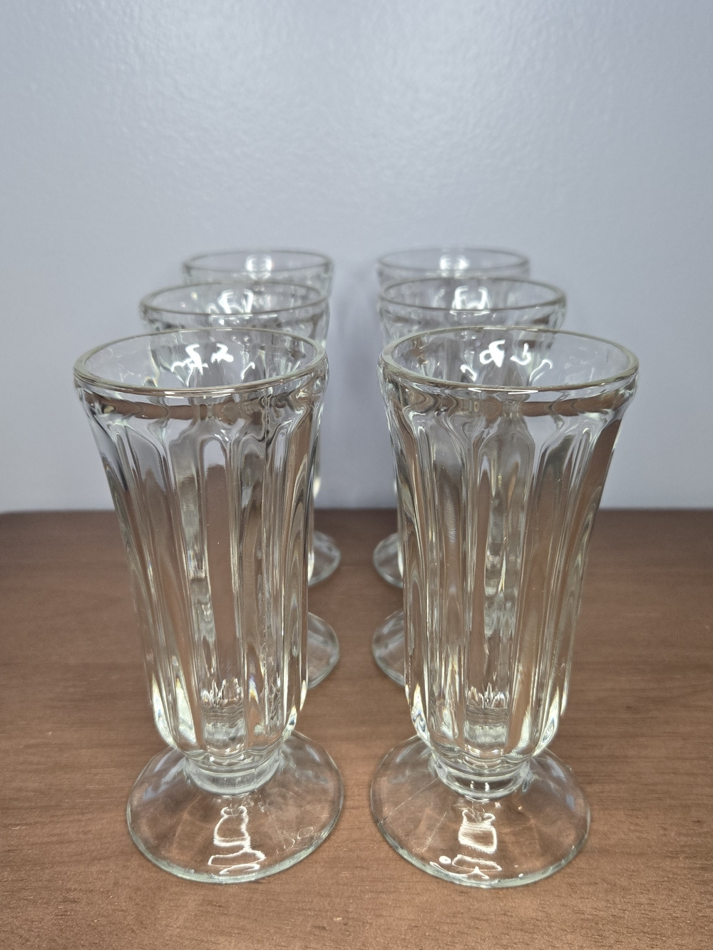 Libbey Clear Fluted Glass Dessert Goblets - Set of 6